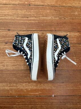 Vans Kids Floral High-Top Sneakers with back zipper size 12.5